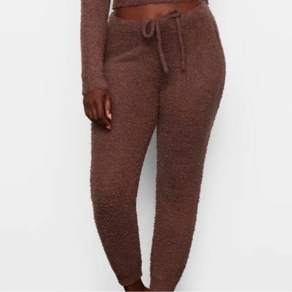 NWT SKIMS Garnet Teddy Joggers S/M - Picture 1 of 3